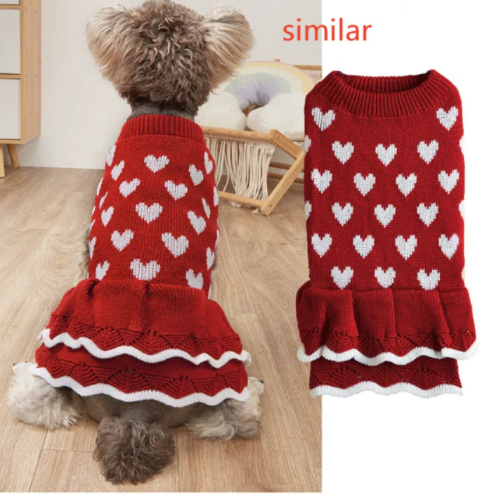 Festive Princess Dress Sweater for Dogs at Christmas