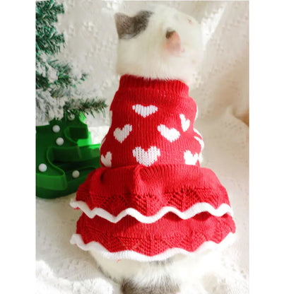 Festive Princess Dress Sweater for Dogs at Christmas